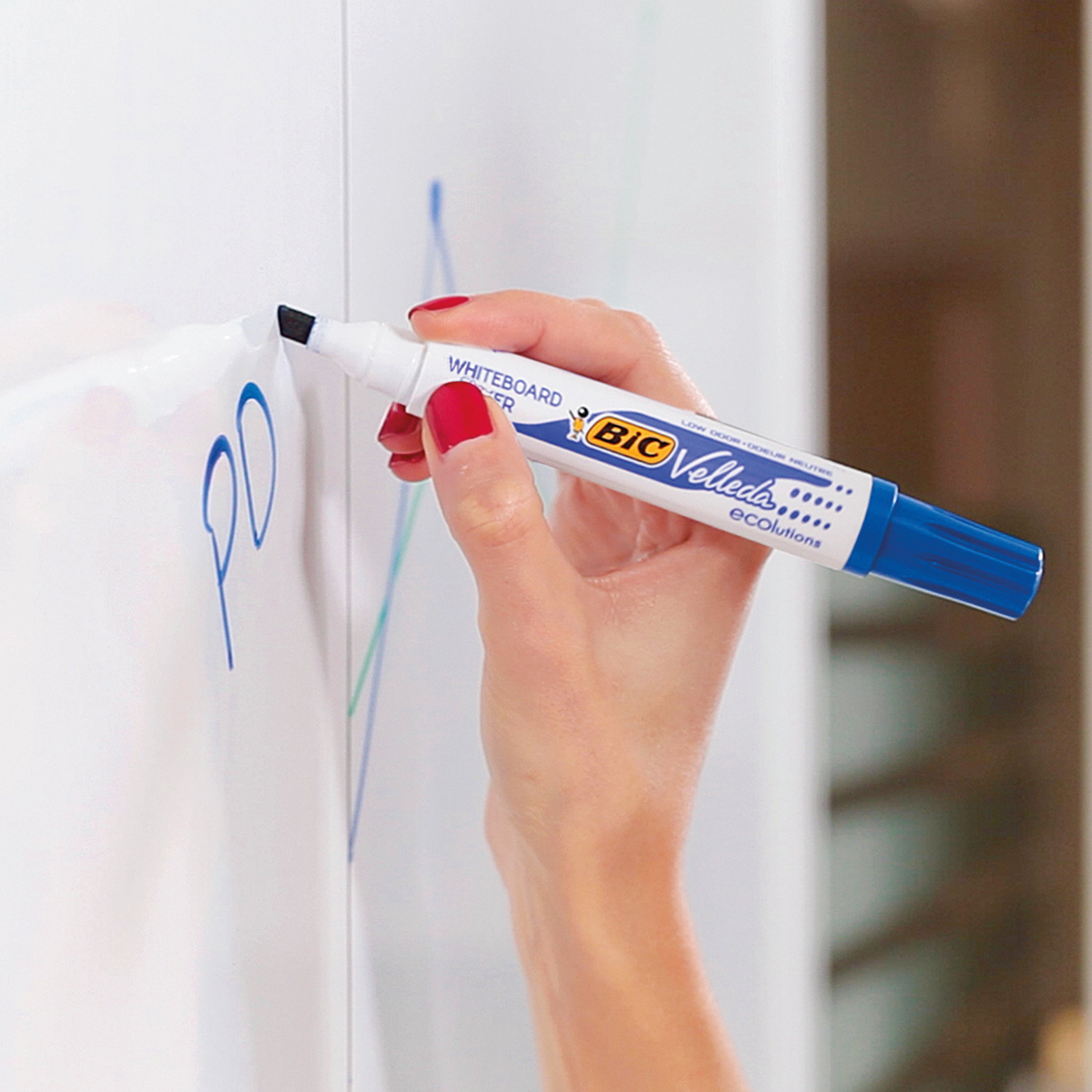 Bic Velleda 1751 Drywipe Marker Assorted – (Pack of 4)