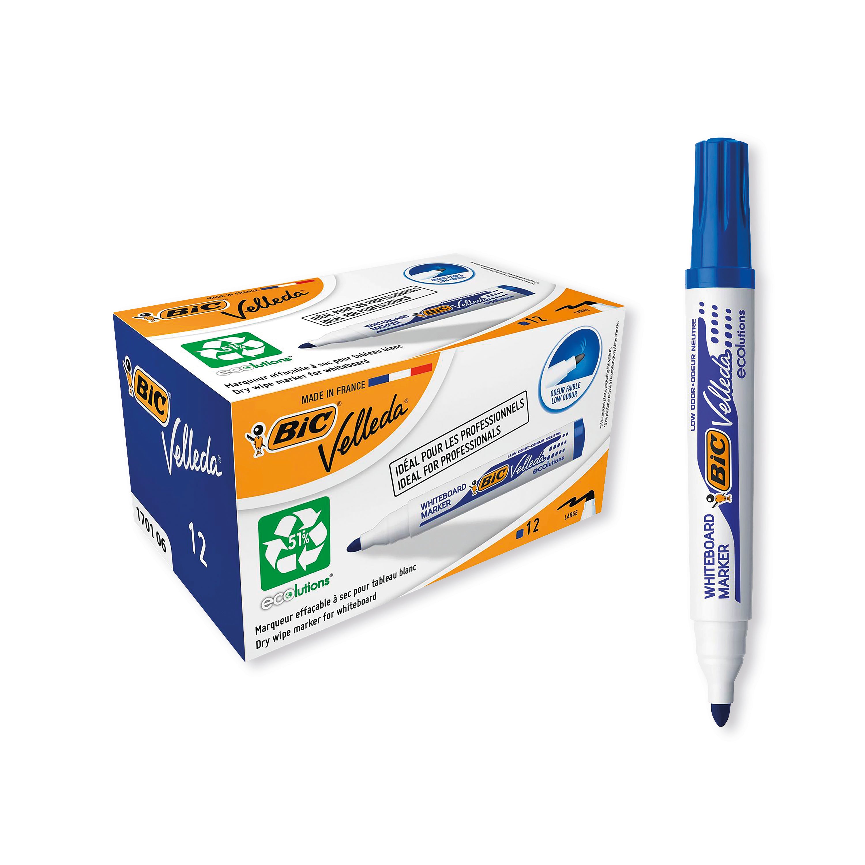 Bic Velleda 1701 Whiteboard Marker Blue – (Pack of 12)