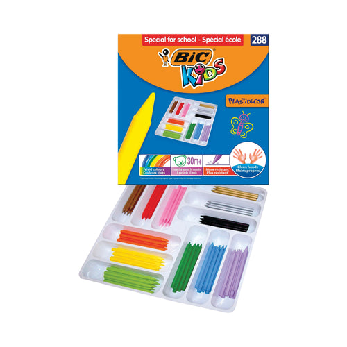 Bic Kids Plastidecor Crayons Assorted – (Pack of 288)