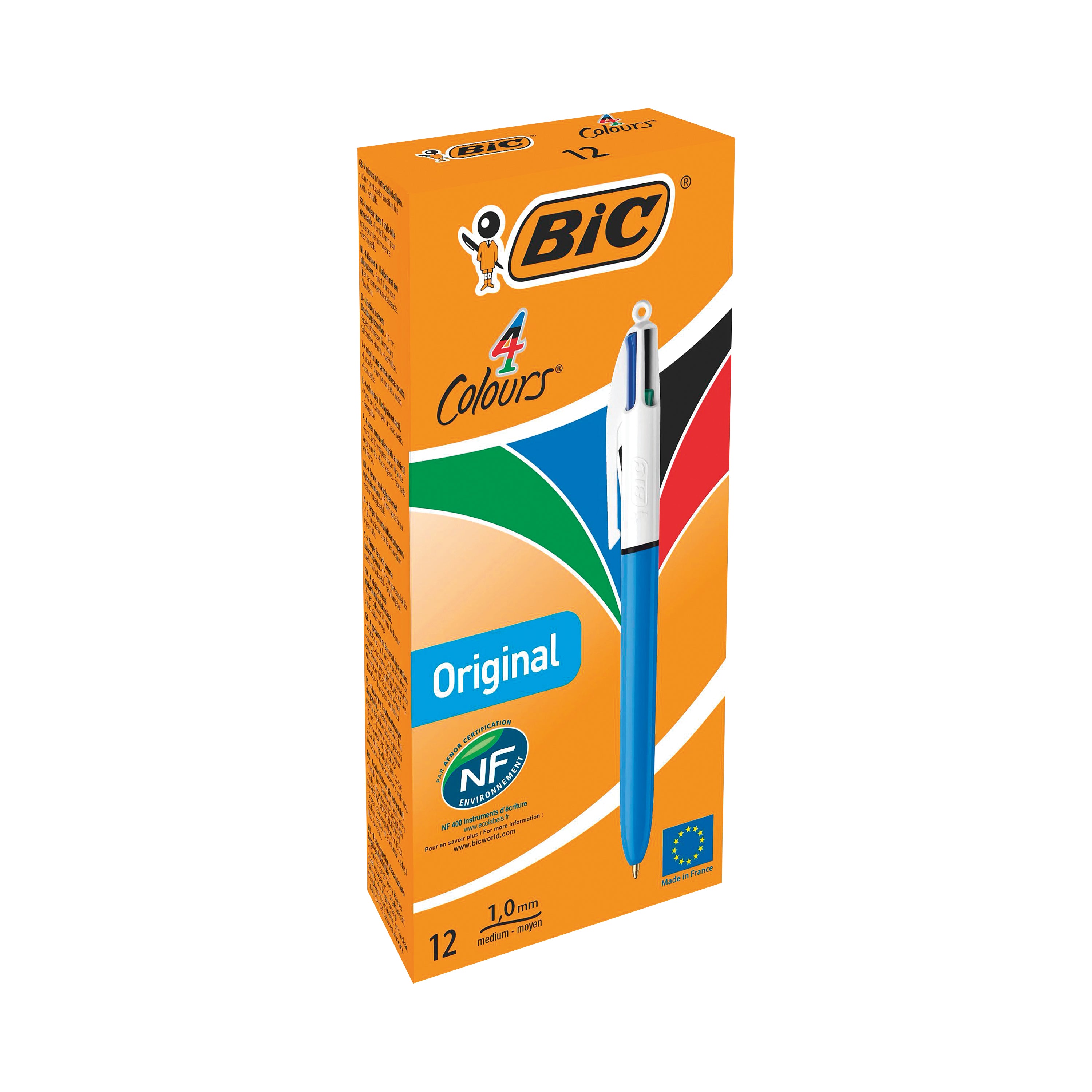Bic 4 Colours Retractable Ballpoint Pen – (Pack of 12)