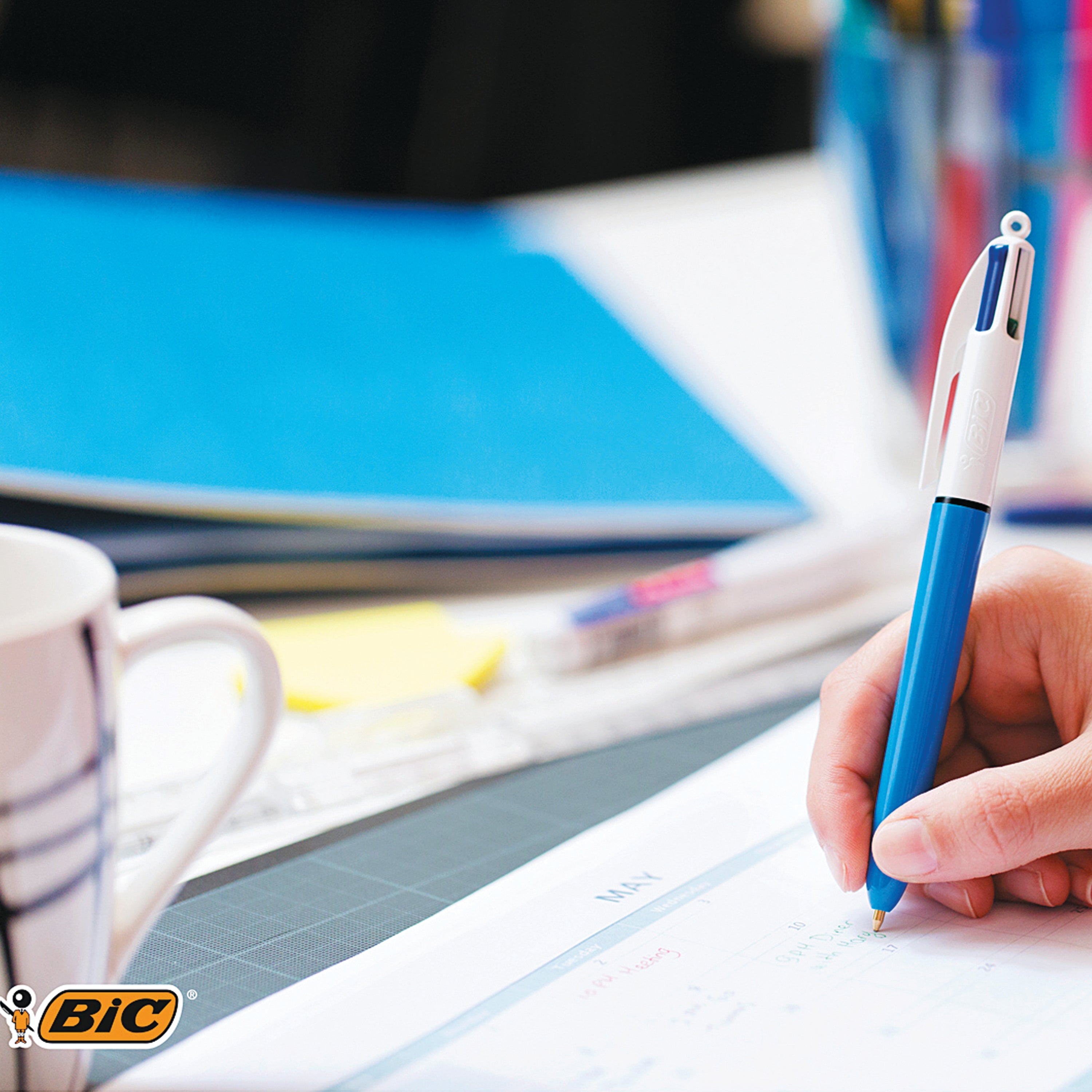 Bic 4 Colours Retractable Ballpoint Pen – (Pack of 12)