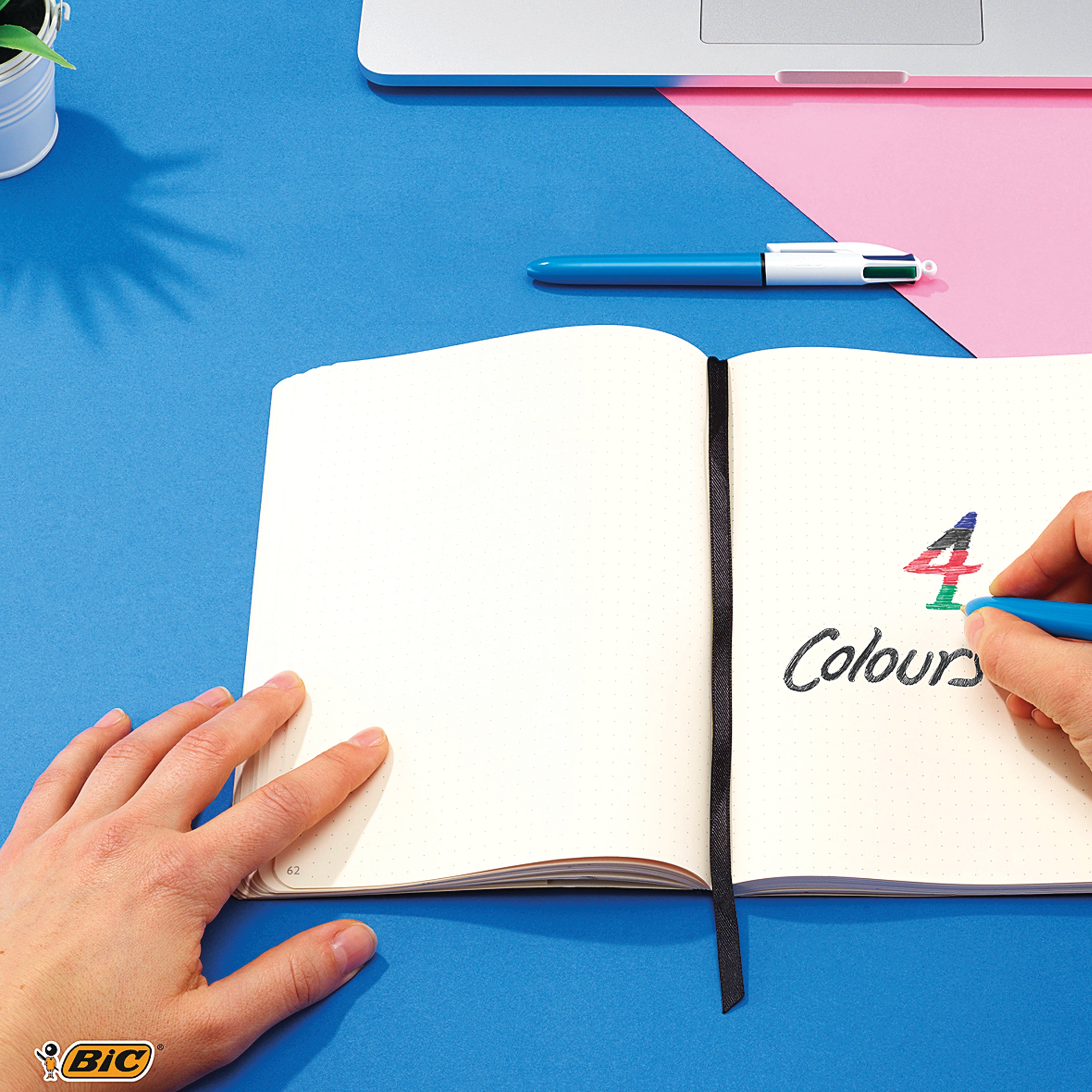 Bic 4 Colours Retractable Ballpoint Pen – (Pack of 12)