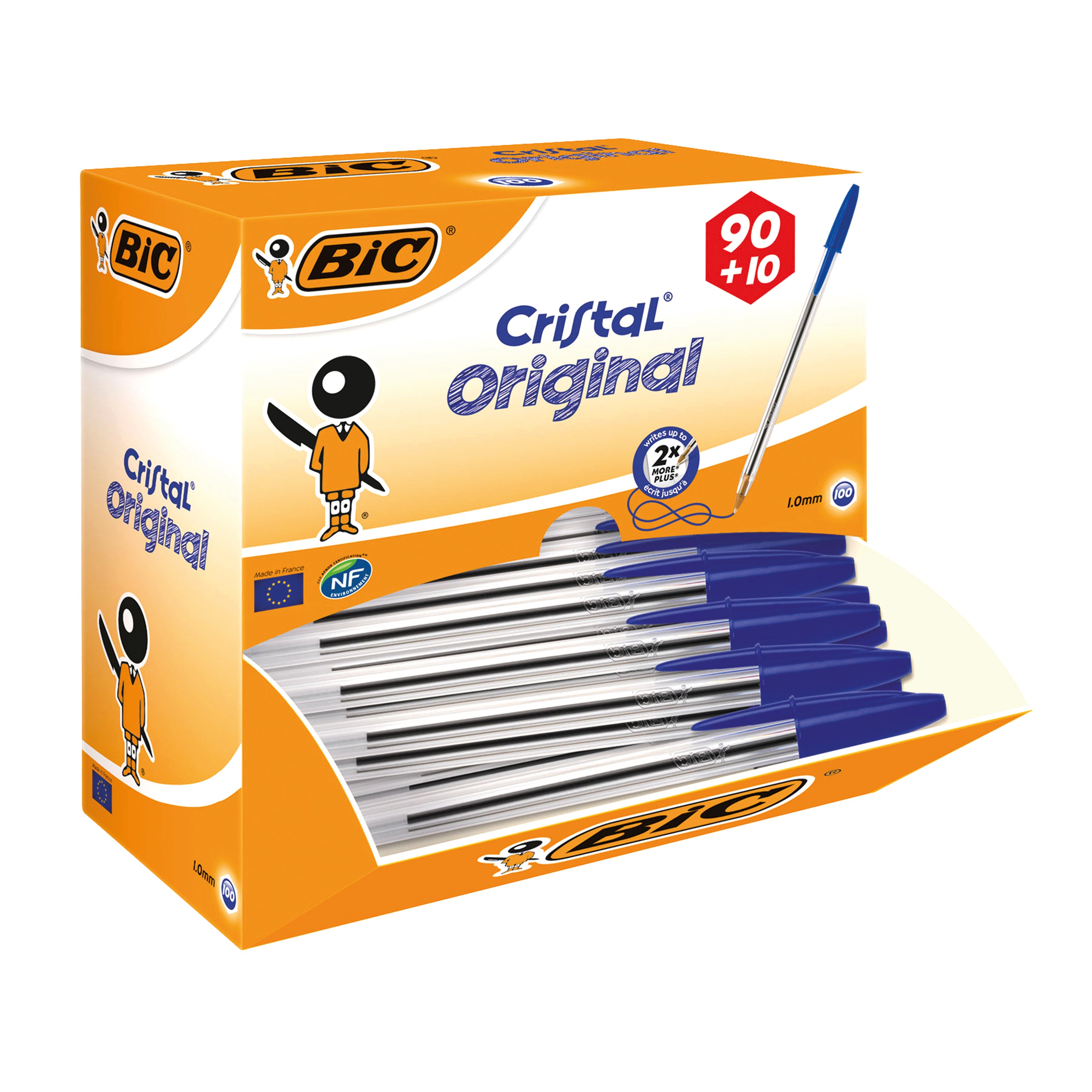 Bic Cristal Ballpoint Pen Medium Blue – (Pack of 100)