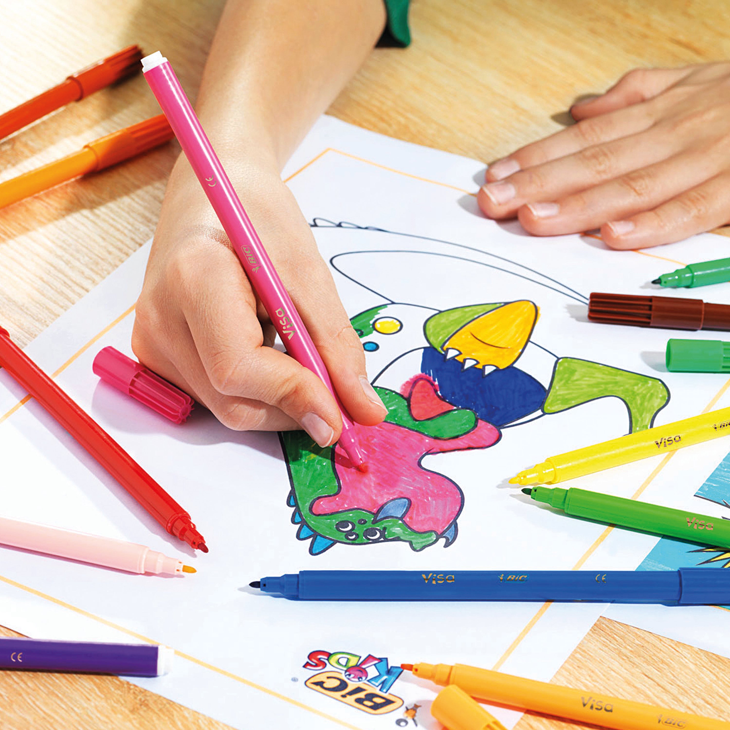 Bic Kids Visa Felt Tip Pens Fine Tip Assorted - (Pack of 288)