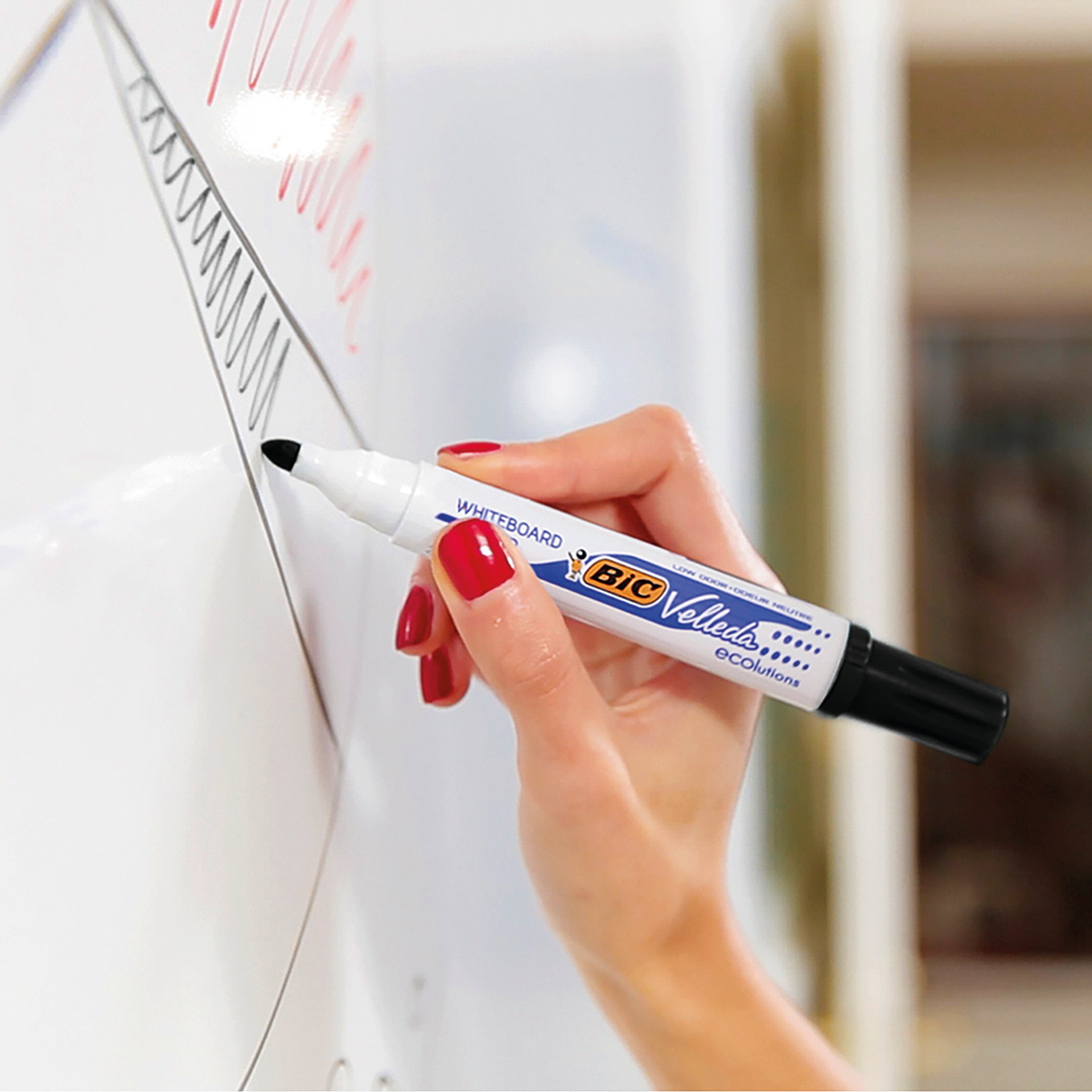 Bic Velleda 1701 Drywipe Marker Bullet Tip Black – (Pack of 48)