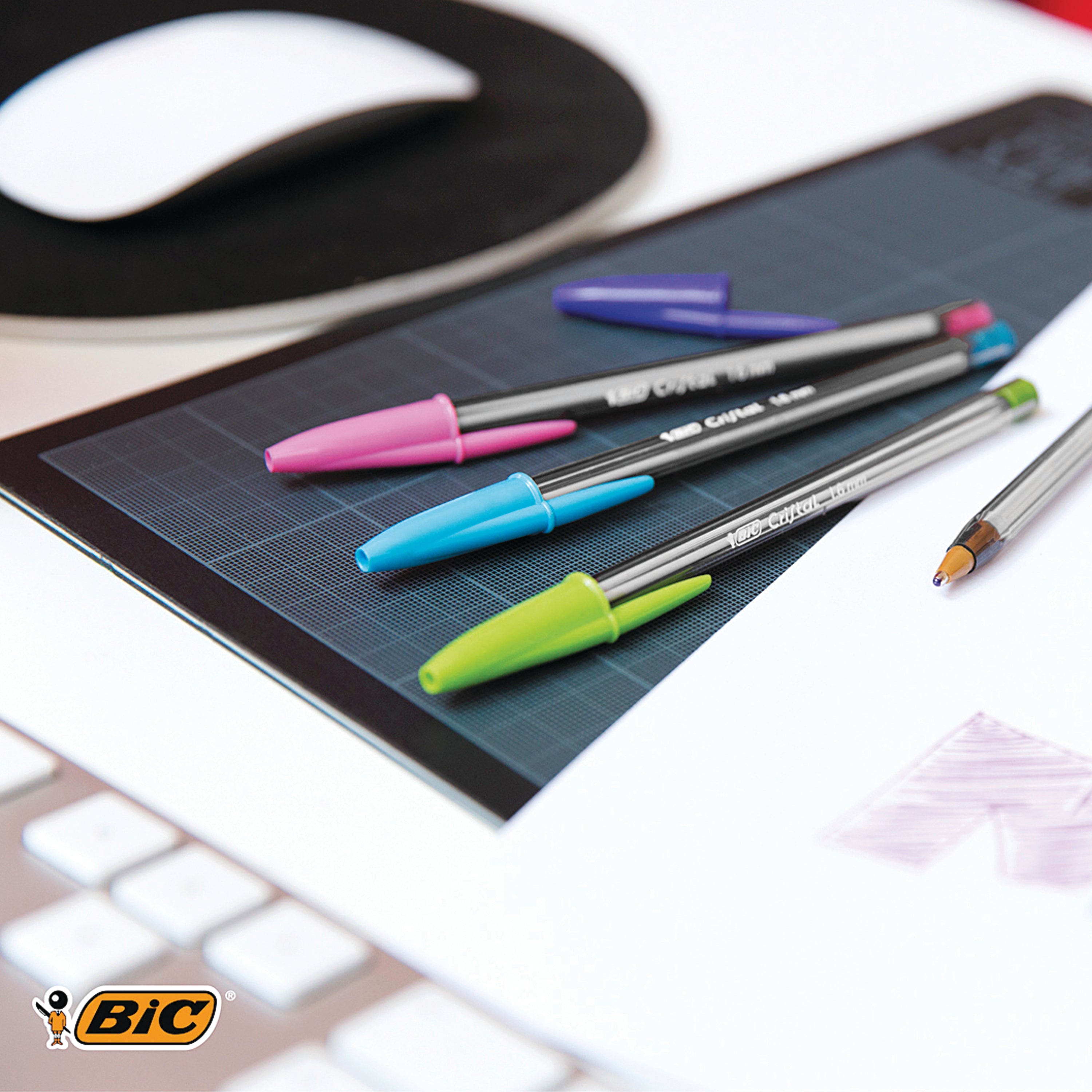 Bic Cristal Fun Ballpoint Pen Large Purple – (Pack of 20)