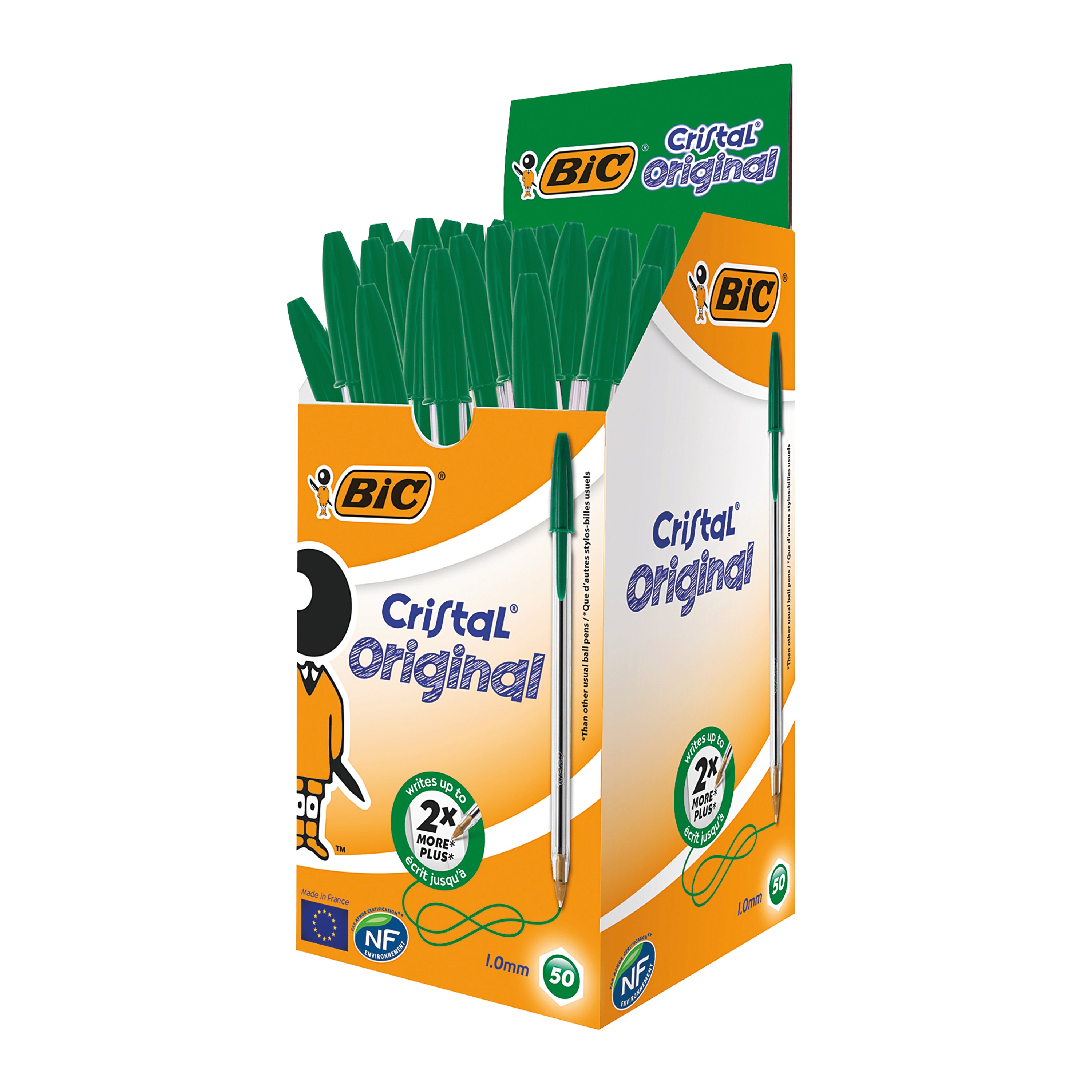 Bic Cristal Ballpoint Pen Medium Green – (Pack of 50)