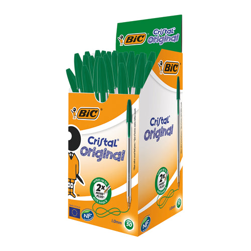 Bic Cristal Ballpoint Pen Medium Green – (Pack of 50)