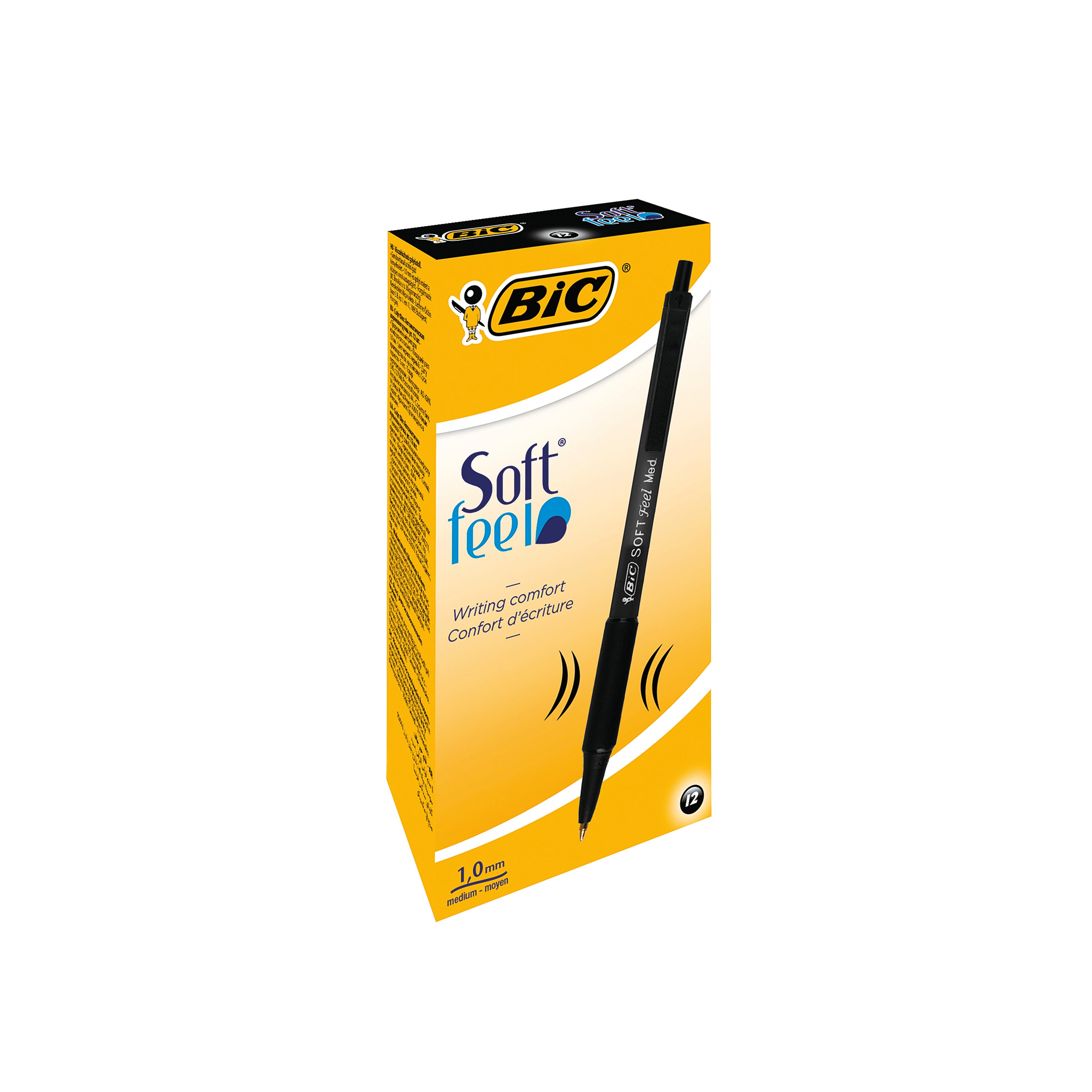 Bic Softfeel Clic Retractable Ballpoint Pen Black – (Pack of 12)