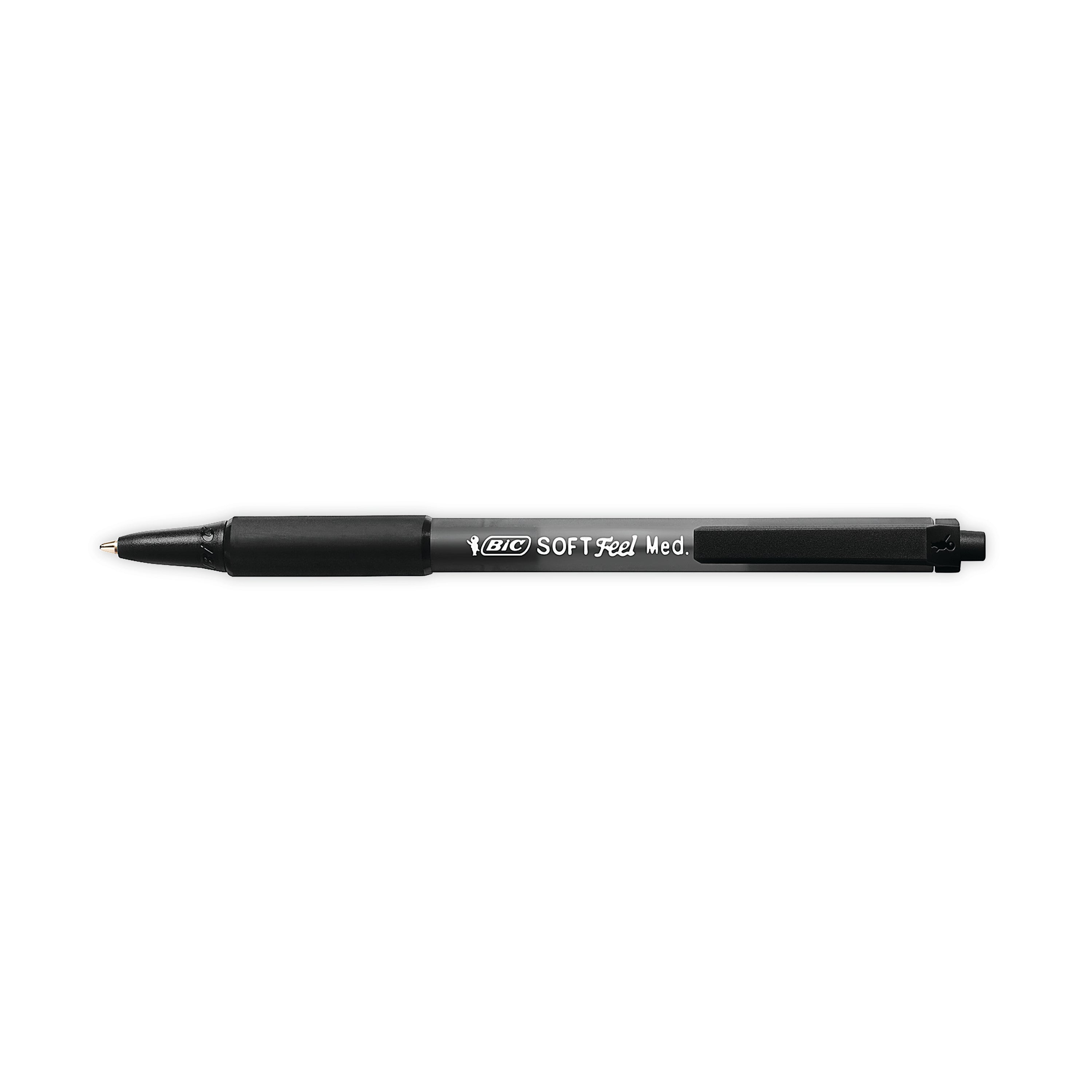 Bic Softfeel Clic Retractable Ballpoint Pen Black – (Pack of 12)