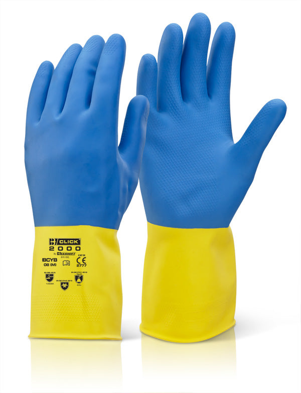 Click 2000 Rubber Gloves Beeswift House Hold Heavyweight Gloves