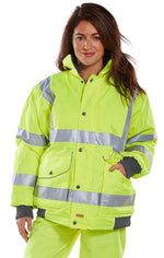 B-Seen Super Bomber Hi-Vis Waterproof Jacket - thumbnail 2
