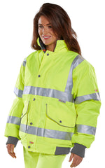 B-Seen Super Bomber Hi-Vis Waterproof Jacket - thumbnail 4