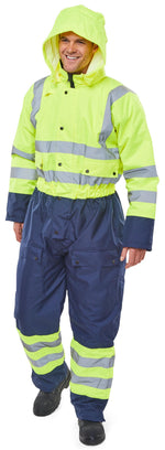 B-Seen Thermal Two-Tone Hi-Vis Waterproof Overall - thumbnail 3