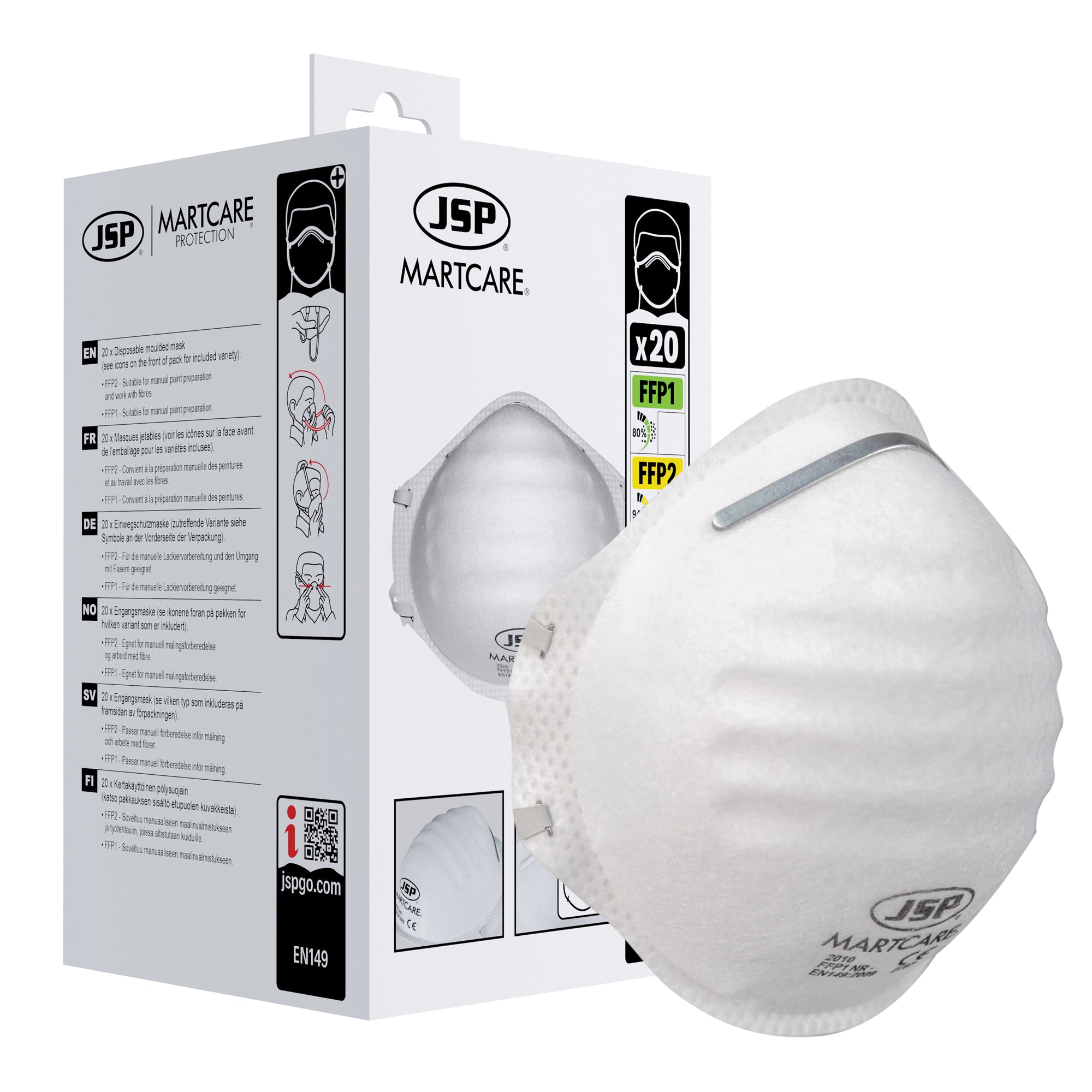 JSP Martcare Moulded FFP1 Disposable Mask - Pack of 20