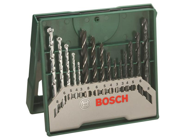 Bosch Powertool Accessories Mini-X-Line Twist Drill Bit Set, 15 Piece