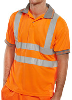 B-Seen Short Sleeve Hi-Vis Polo Shirt - thumbnail 1