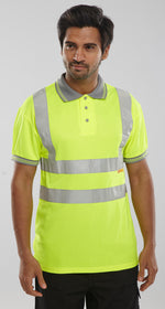 B-Seen Short Sleeve Hi-Vis Polo Shirt - thumbnail 4