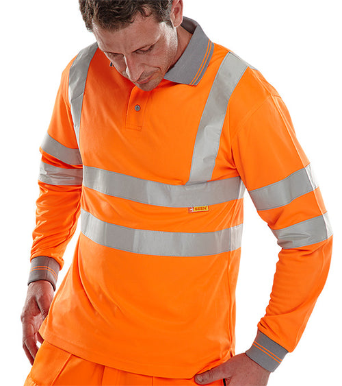 B-Seen Long Sleeve Hi-Vis Polo Shirt