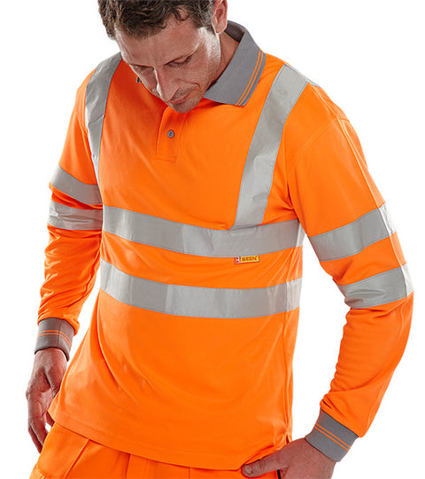 B-Seen Long Sleeve Hi-Vis Polo Shirt