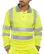 B-Seen Long Sleeve Hi-Vis Polo Shirt - thumbnail 5