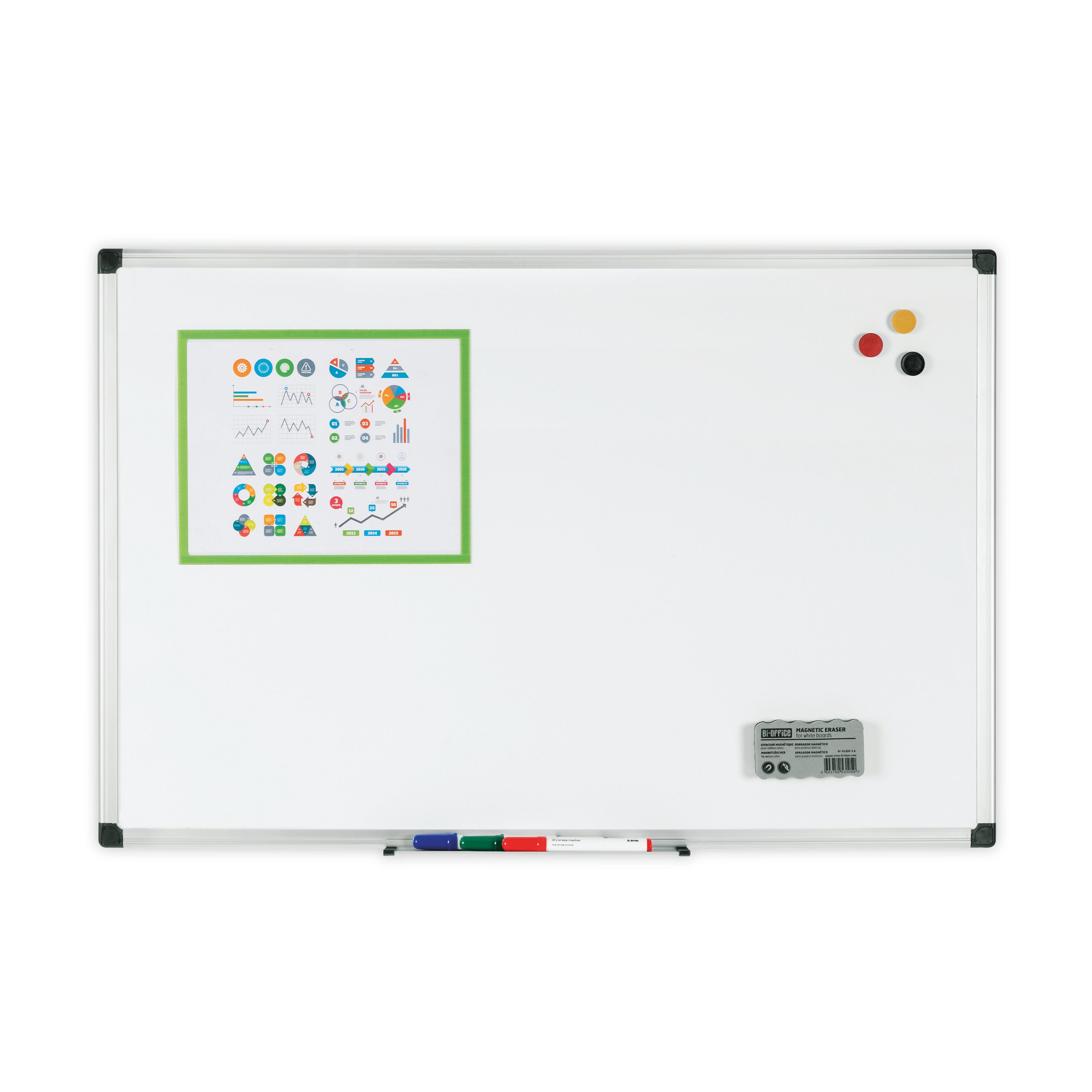 Bi-Office Maya Magnetic Drywipe Board 900x600mm MA0307170