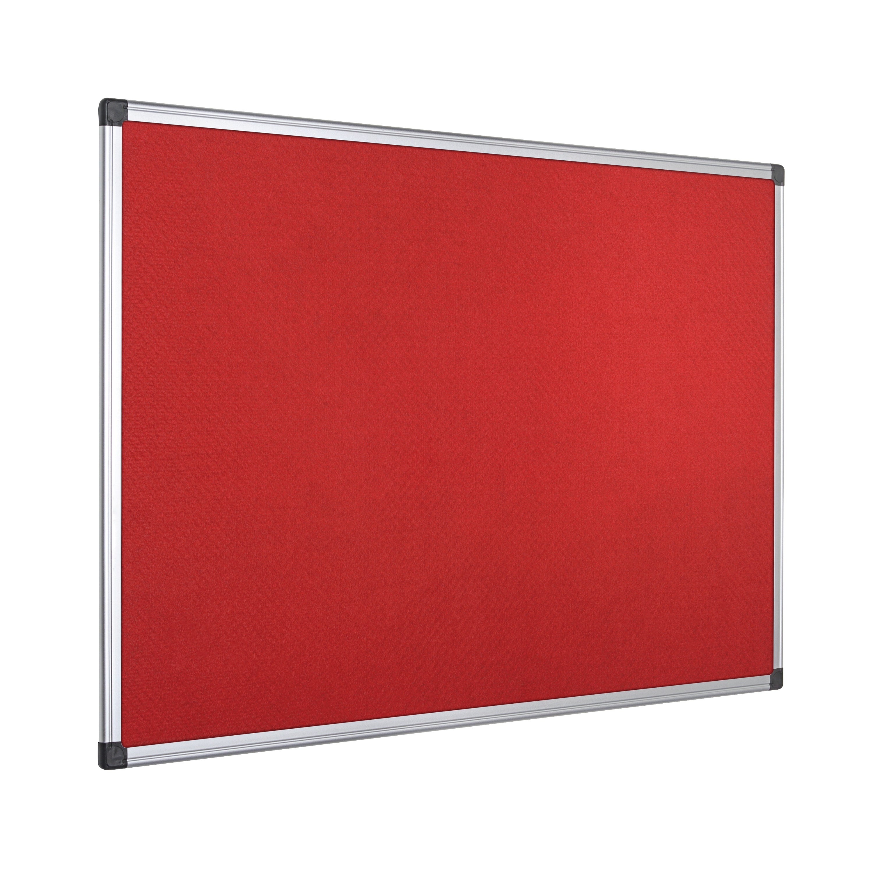 Bi-Office Aluminium Trim Felt Notice Board 1200x900mm Red FA0546170