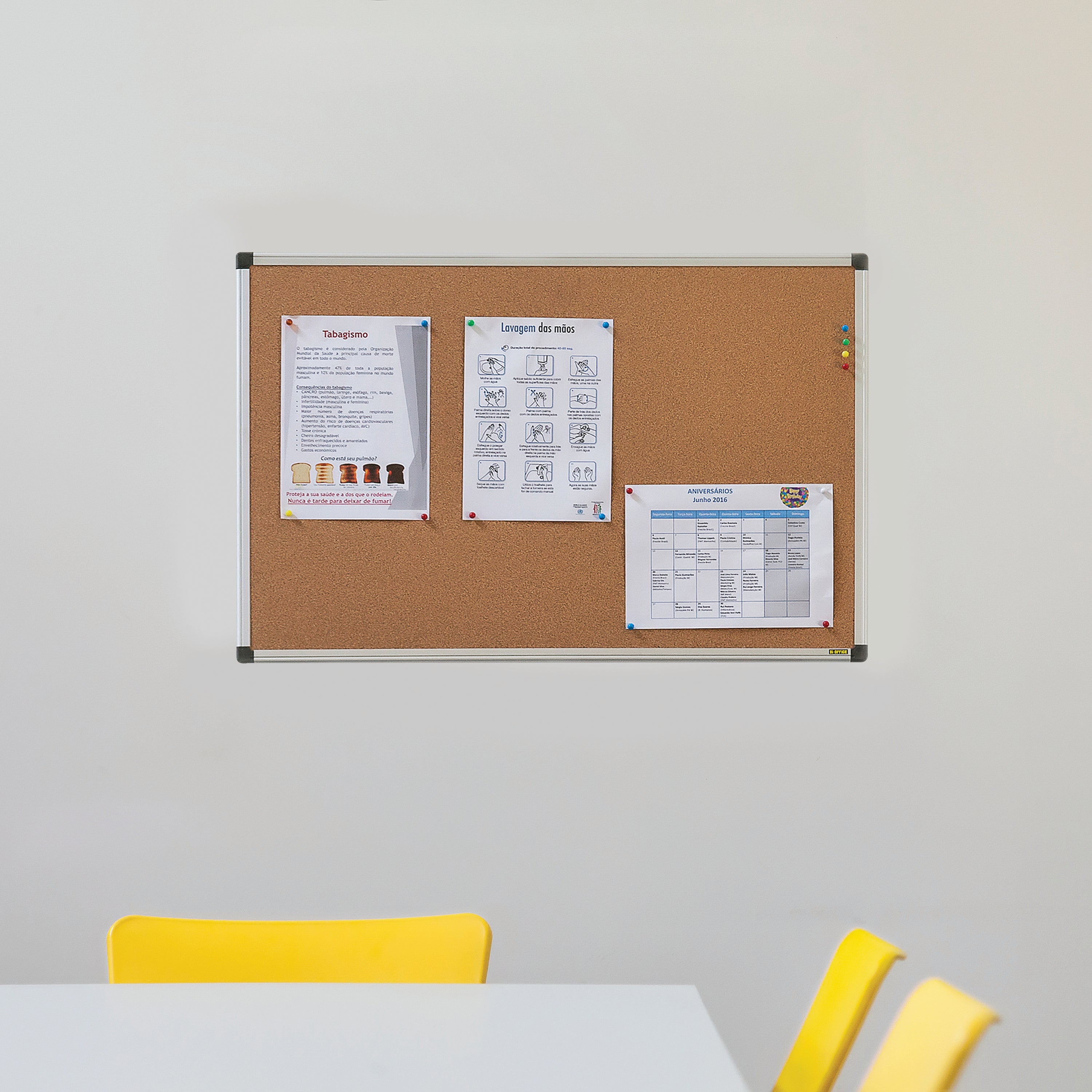 Bi-Office Aluminium Frame Cork Noticeboard 900x600mm