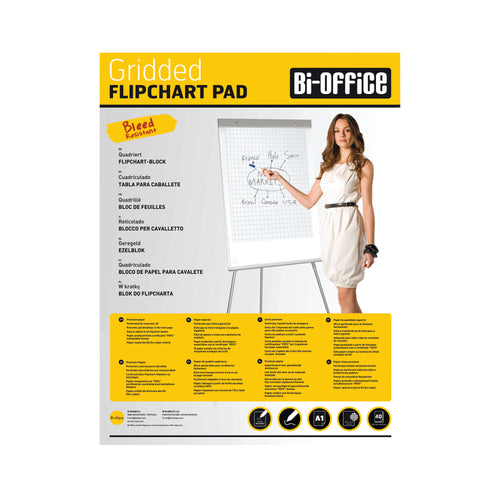 Bi-office Gridded Flipchart Pad 40 Sheets A1 – (Pack of 5)