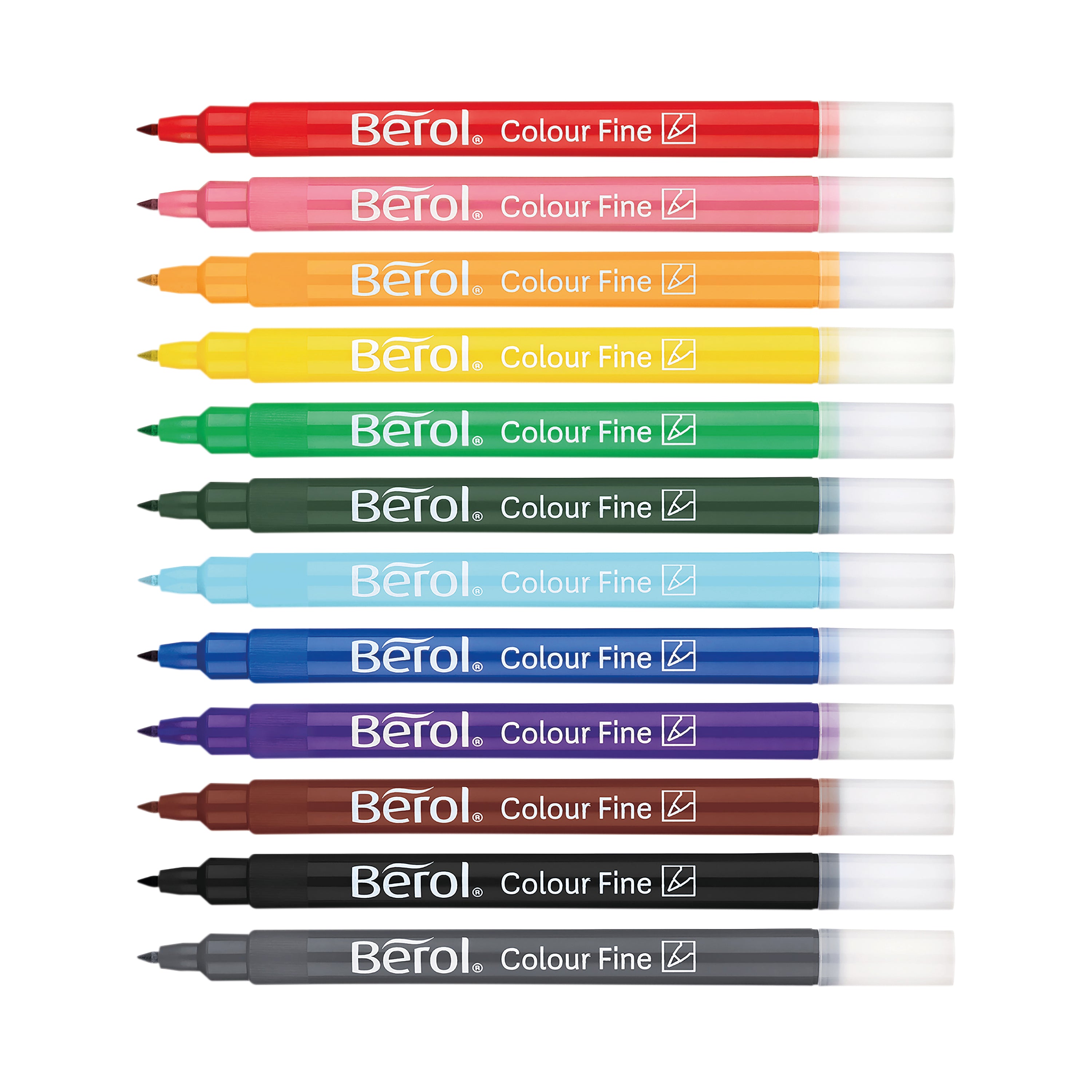 Berol Assorted Water-based Colourfine Pen Tub – (Pack of 42)