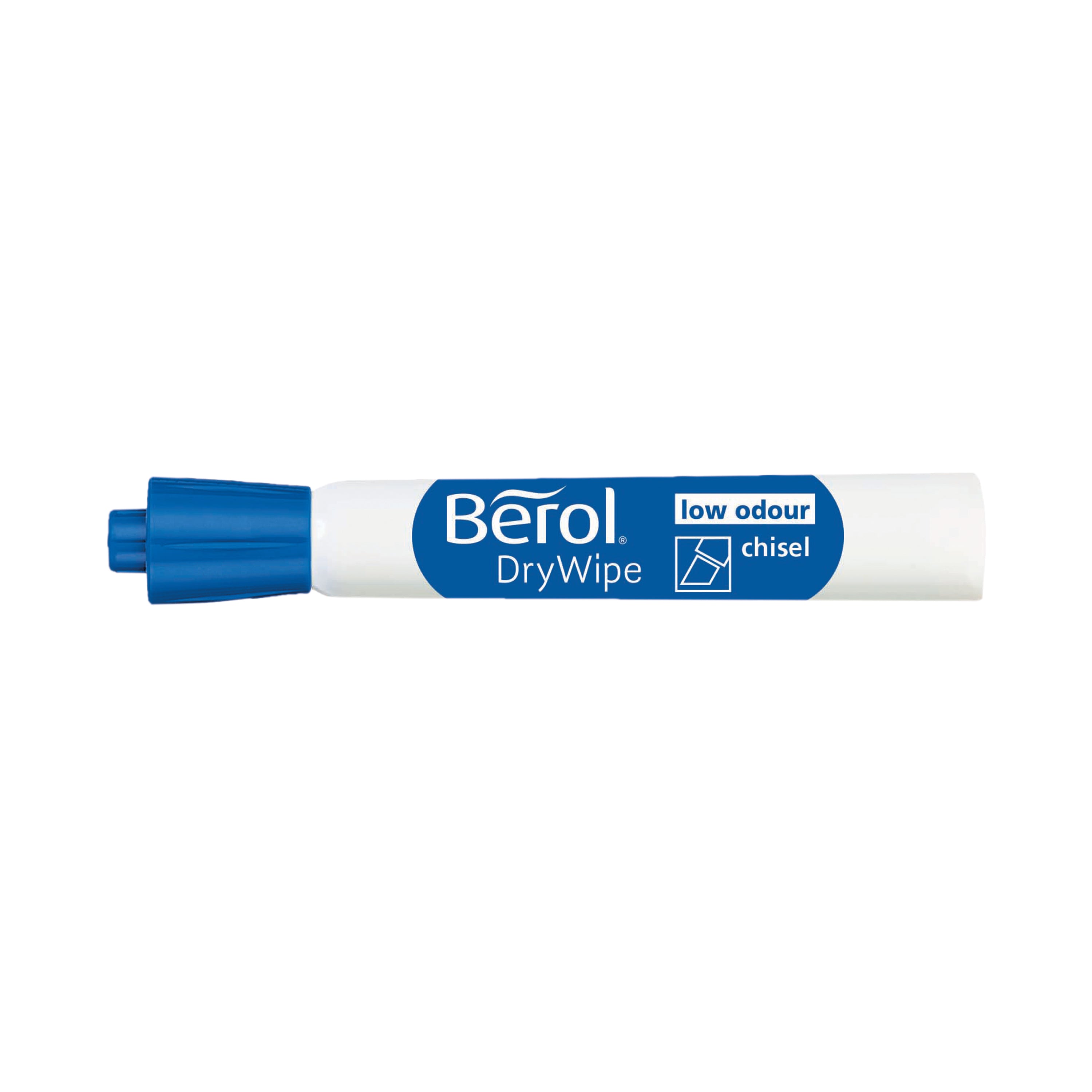 Berol Drywipe Marker Chisel Tip Black – (Pack of 48)