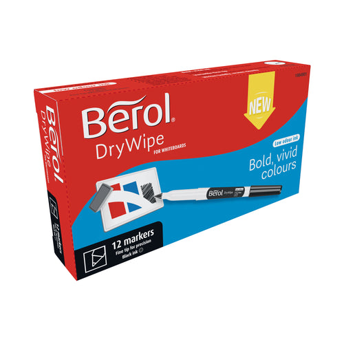 Berol Drywipe Pen Fine Black – (Pack of 12)