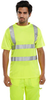 B-Seen Crew Neck Hi-Vis Short Sleeve T-shirt - thumbnail 3