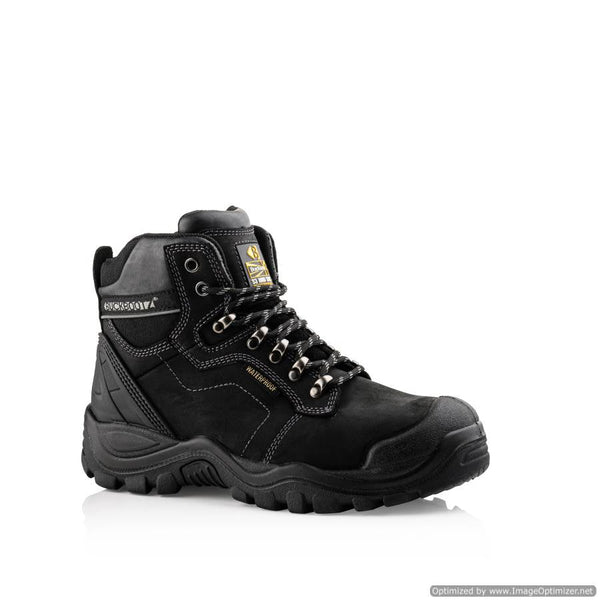 BSH009 Buckbootz Buckshot S3 HRO SRC WRU Black Hiker Style Waterproof Safety Lace Boot
