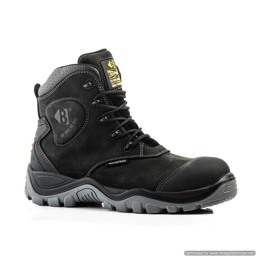 BSH012 Buckbootz Buckshot S3 HRO AN SRC Black Lace Boot with Ankle Protection