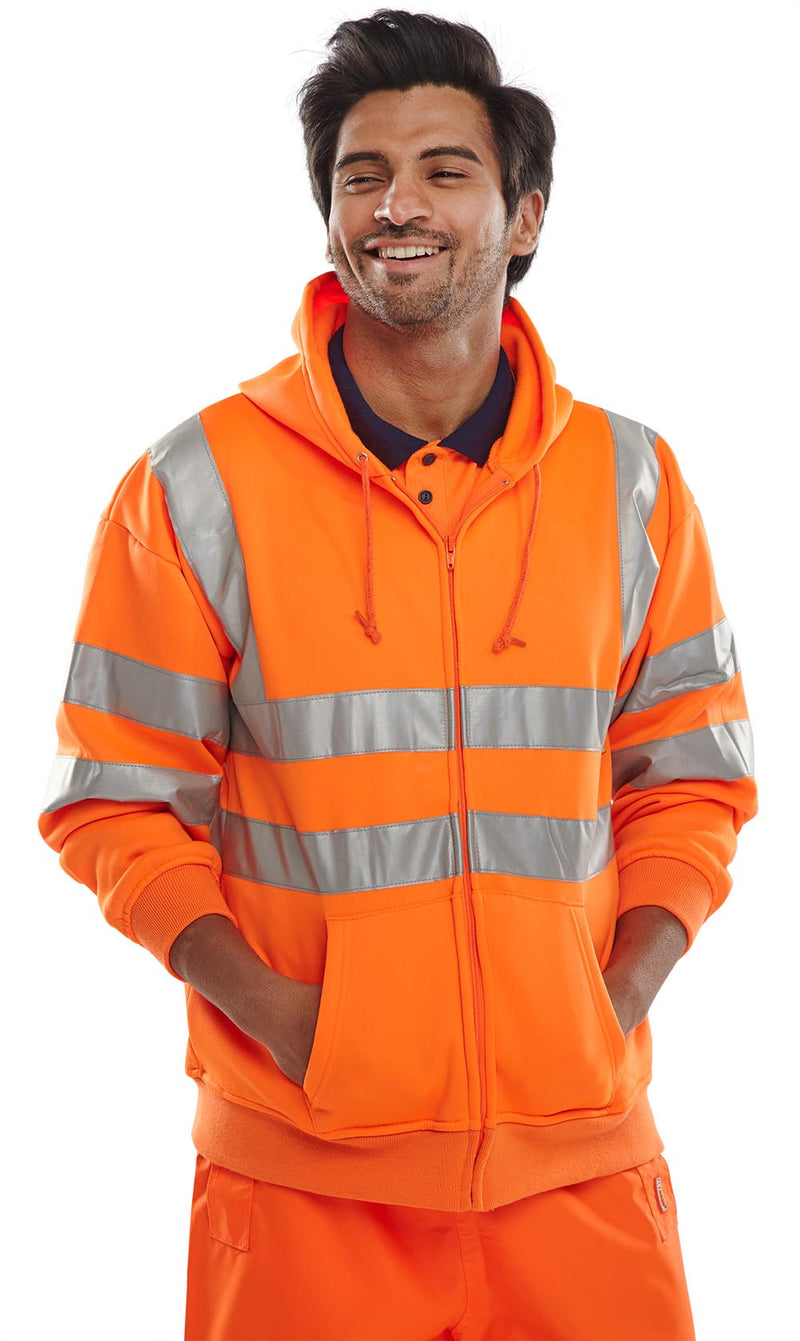 B-Seen Essential Hi-Vis Zipped Hoodie