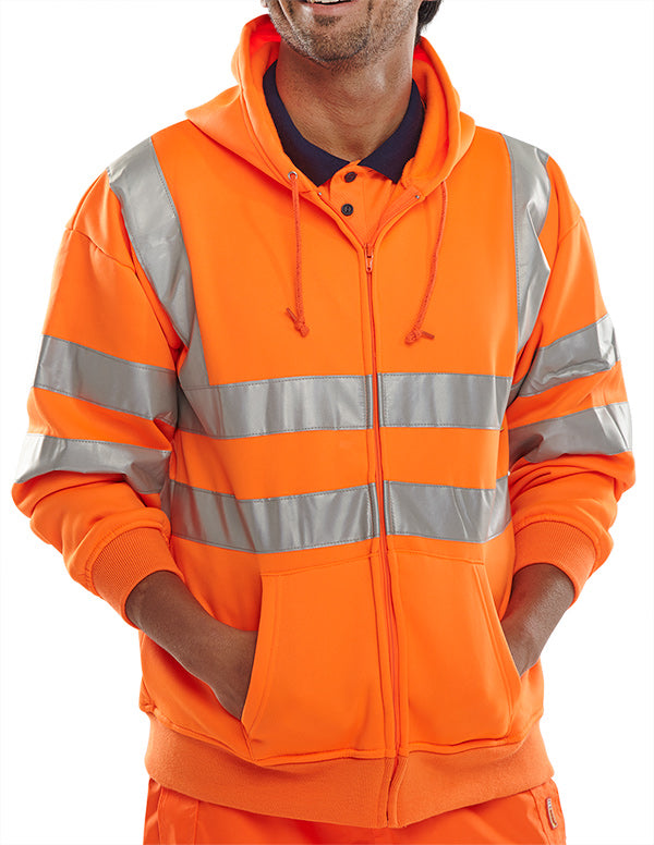 B-Seen Essential Hi-Vis Zipped Hoodie