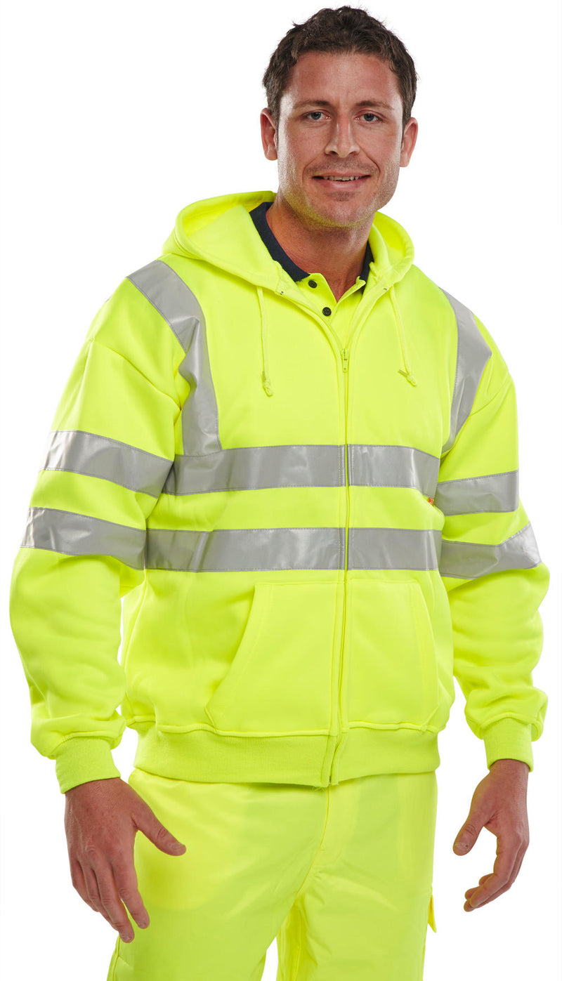 B-Seen Essential Hi-Vis Zipped Hoodie