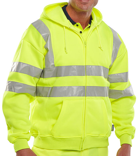 B-Seen Essential Hi-Vis Zipped Hoodie
