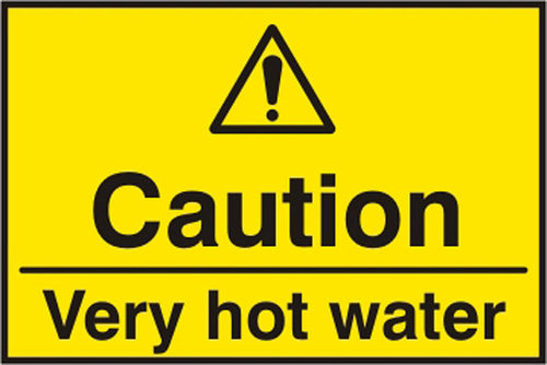 B-Safe Prepack Caution Hot Water Sign