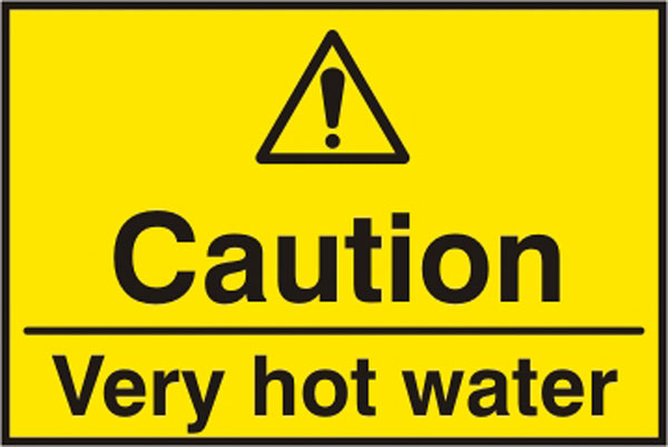B-Safe Prepack Caution Hot Water Sign