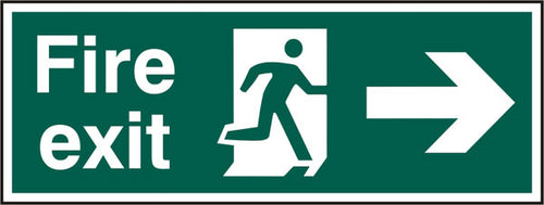 B-Safe Prepack Beeswift Fire Exit Right Arrow Sign Rigid Pvc