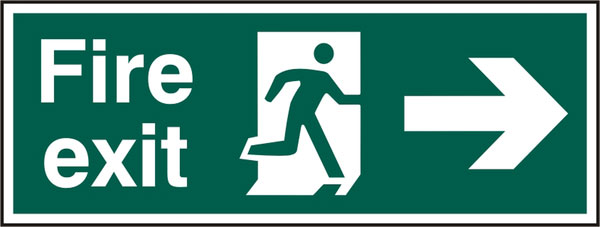 B-Safe Prepack Beeswift Fire Exit Right Arrow Sign Rigid Pvc