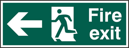B-Safe Prepack Beeswift Fire Exit Left Arrow Sign Rigid Pvc