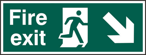 B-Safe Prepack Beeswift Fire Exit Down Right Arrow Sign Rigid Pvc