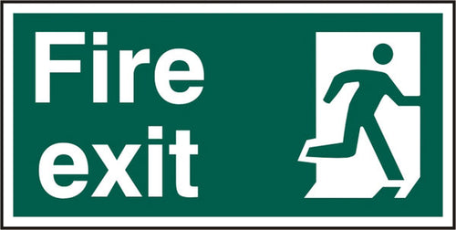 B-Safe Prepack Beeswift Fire Exit Sign Rigid Pvc