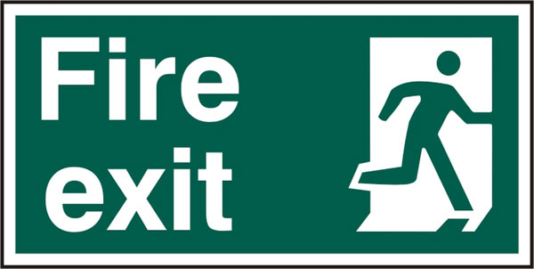 B-Safe Prepack Beeswift Fire Exit Sign Rigid Pvc