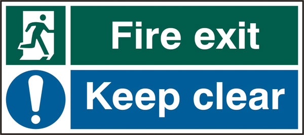 B-Safe Prepack Beeswift Fire Exit Keep Clear Sign Rigid Pvc