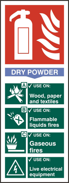 B-Safe Prepack Beeswift Fire Extinguisher Dry Powder Sign Rigid Pvc