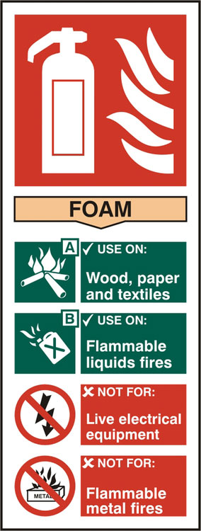 B-Safe Prepack Beeswift Fire Extinguisher Foam Sign Self Adhesive